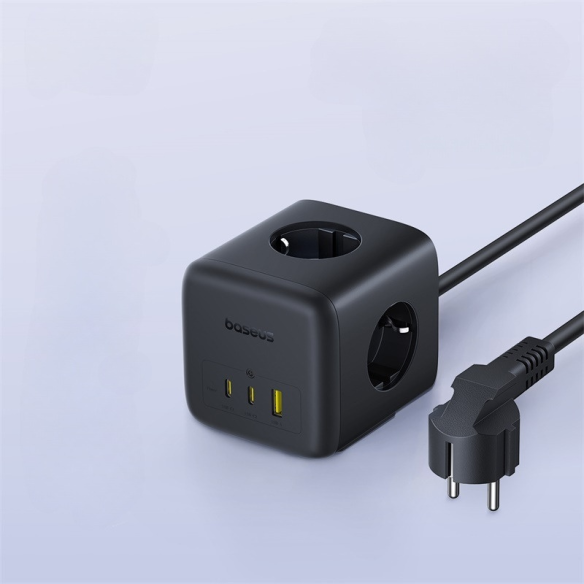 OS-Baseus EnerFill FA11 Kostka Ładująca 3AC+1U+1C 67W 1.5m EU Cosmic Black