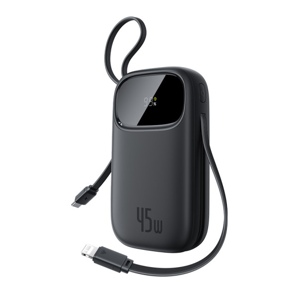 OS-Baseus EnerFill FC31 Qpow 3 Digital Display Power Bank with USB-C+iP Cables 20000mAh 45W Cosmic Black