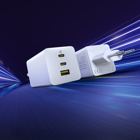 OS-Baseus EnerFill FE11 Szybka Ładowarka Sieciowa 2C+U 100W EU Moon White