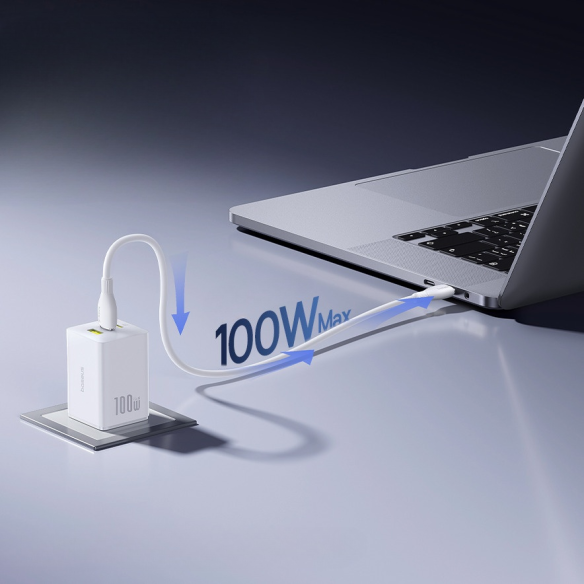 OS-Baseus EnerFill FE11 Szybka Ładowarka Sieciowa 2C+U 100W EU Moon White