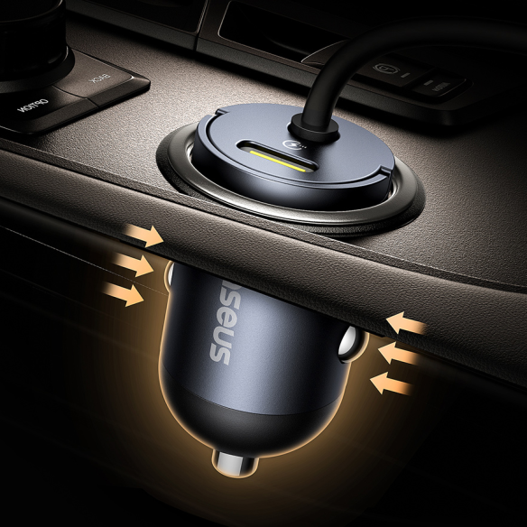 Baseus Tiny Star Mini Ładowarka Samochodowa (C+C Cable Included) 30W Cosmic Black