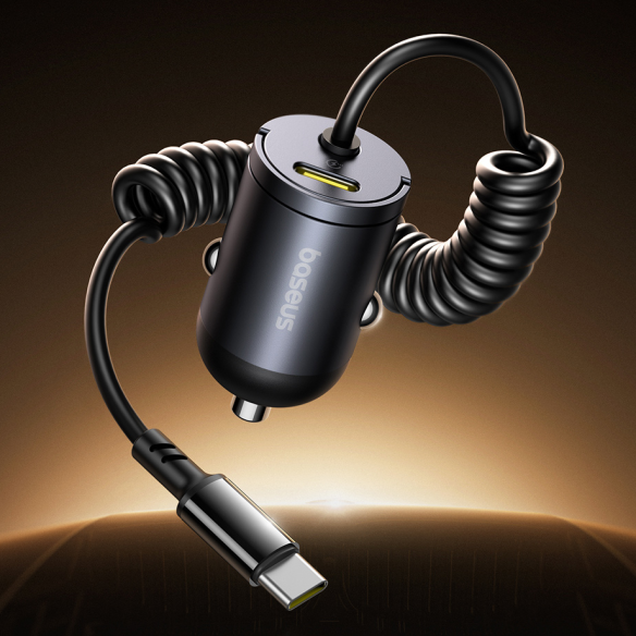 Baseus Tiny Star Mini Ładowarka Samochodowa (C+C Cable Included) 30W Cosmic Black