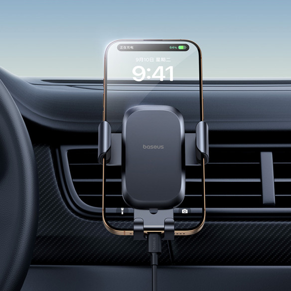 OS-Baseus Metal Age Go Uchwyt Grawitacyjny Do Kratki Outlet Version Cosmic Black