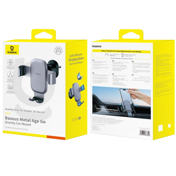 OS-Baseus Metal Age Go Uchwyt Grawitacyjny Do Kratki Outlet Version Space Grey