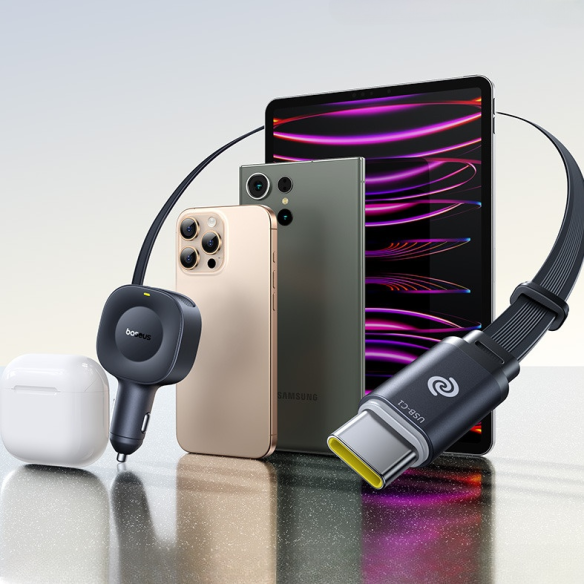 Baseus PrimeTrip VR2 Ładowarka Samochodowa Z ?Wysuwanym Kablem C+C 30W Cosmic Black