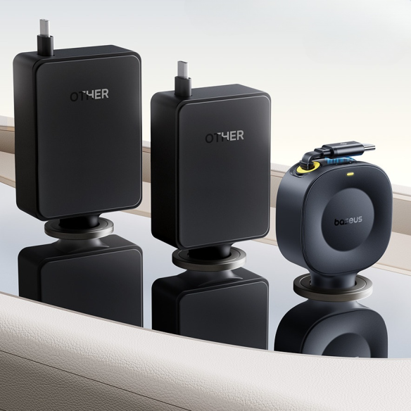 Baseus PrimeTrip VR2 Ładowarka Samochodowa Z ?Wysuwanym Kablem C+C 30W Cosmic Black