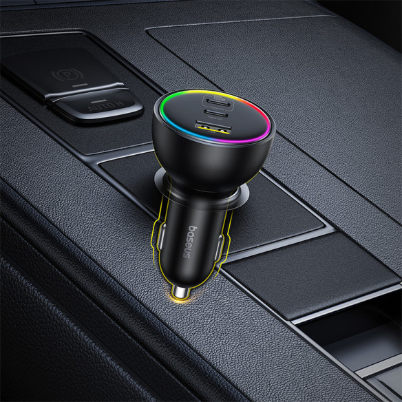 Baseus Multi-Port Fast Charge Ładowarka Samochodowa C+C+U 152.5W Set Cluster Black
