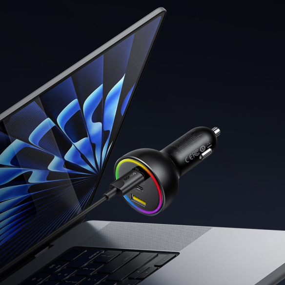 Baseus Multi-Port Fast Charge Ładowarka Samochodowa C+C+U 152.5W Set Cluster Black