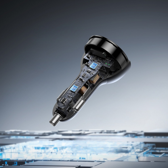 Baseus Multi-Port Fast Charge Ładowarka Samochodowa C+C+U 152.5W Set Cluster Black