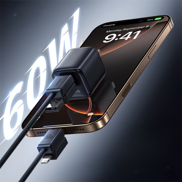 Baseus Versatile Two-for-Two Fast Kabel 4w1 U+C to C+L 60W 1m Cosmic Black