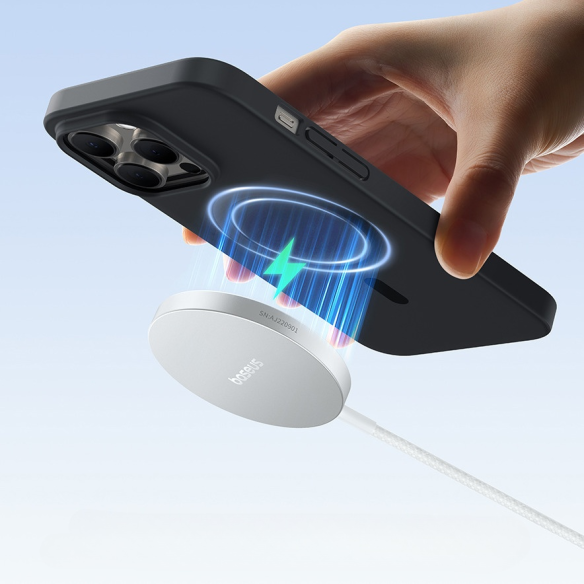 Baseus Simple Mini4 Air Ładowarka Indukcyjna Qi2 15W Frost Silver