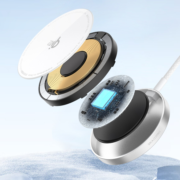 Baseus Simple Mini4 Air Ładowarka Indukcyjna Qi2 15W Frost Silver