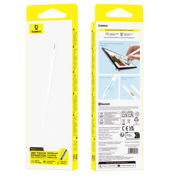 Baseus Rysik PS3 Pro 360° Touch Operation Wired Charging Stylus Moon White