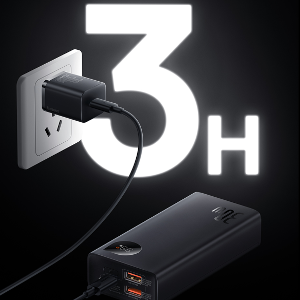 Baseus Adaman2 Digital Display Fast Charge Power Bank 10000mAh 30W Black