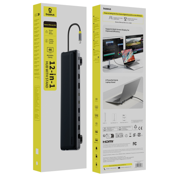 Baseus EliteJoy EH3 12-in-1 HUB Space Grey