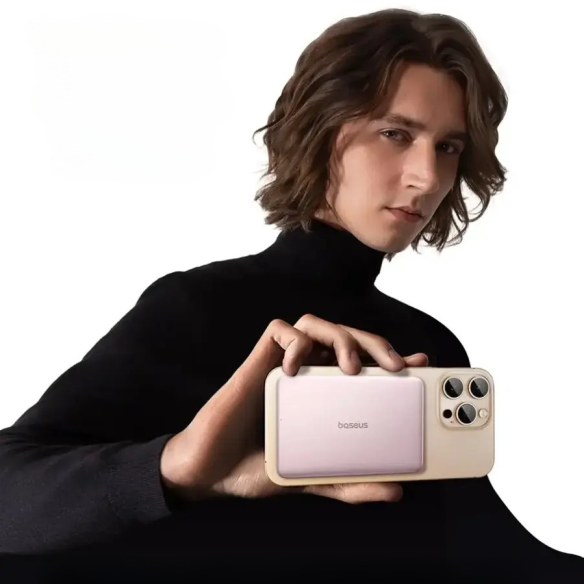 Baseus PicoGo AM41 Ultra-Slim Magnetic Power Bank 5000mAh 20W Nebula Pink
