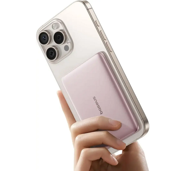 Baseus PicoGo AM41 Ultra-Slim Magnetic Power Bank 5000mAh 20W Nebula Pink
