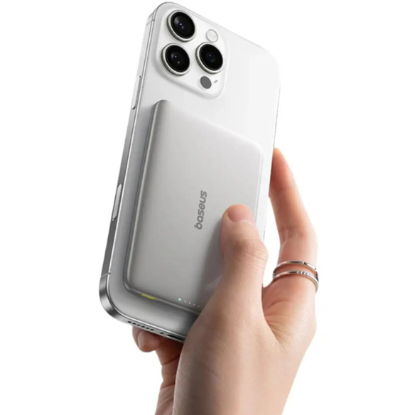 Baseus PicoGo AM41 Ultracienki Magnetyczny Power Bank 5000mAh 20W Natural Titanium