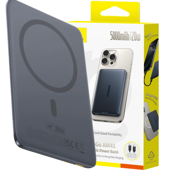 Baseus PicoGo AM41 Ultracienki Magnetyczny Power Bank 5000mAh 20W Space Grey