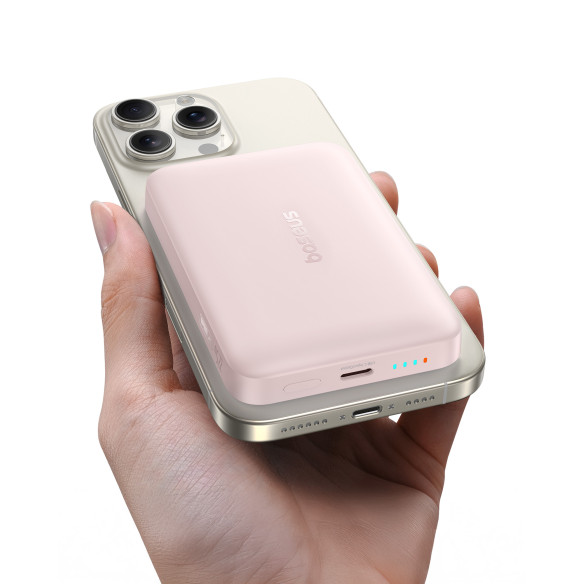 Baseus EnerFill FM11 Ultracienki Magnetyczny Power Bank 10000mAh 22.5W Baby Pink