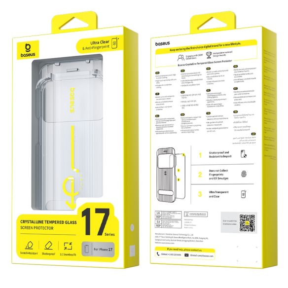 Baseus Crystalline HD Szkło Hartowane Do iPhone 17 Pro