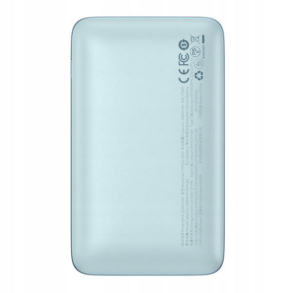 Baseus Bipow Pro Szybki Power Bank 20000mAh 22.5W Blue