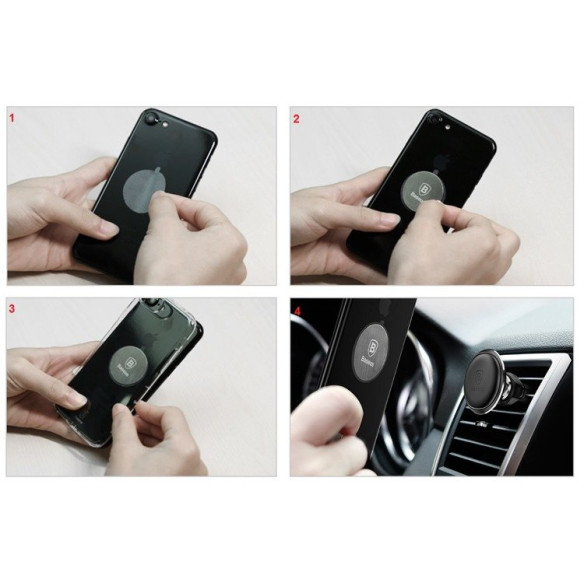 Baseus Air Vent | Uchwyt samochodowy magnetyczny na telefon do kratki z klipsami na kable