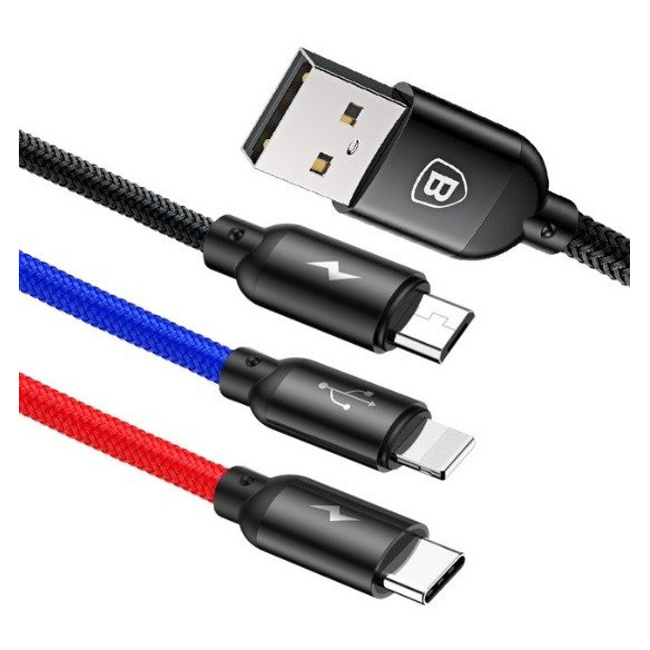Baseus Primary | Kabel 3w1 USB - Lightning IPhone Micro Type-C 3.5A 120cm