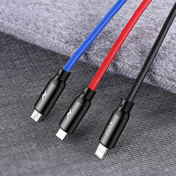 Baseus Primary | Kabel 3w1 USB - Lightning IPhone Micro Type-C 3.5A 120cm