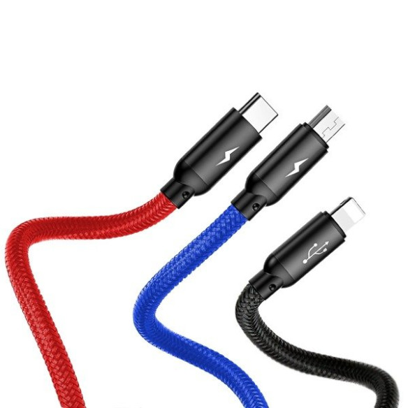 Baseus Primary | Kabel 3w1 USB - Lightning IPhone Micro Type-C 3.5A 120cm