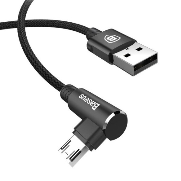 Baseus MVP Elbow |  Wzmocniony kabel kątowy przewód USB - Micro USB dwustronny 1.5A 2M 