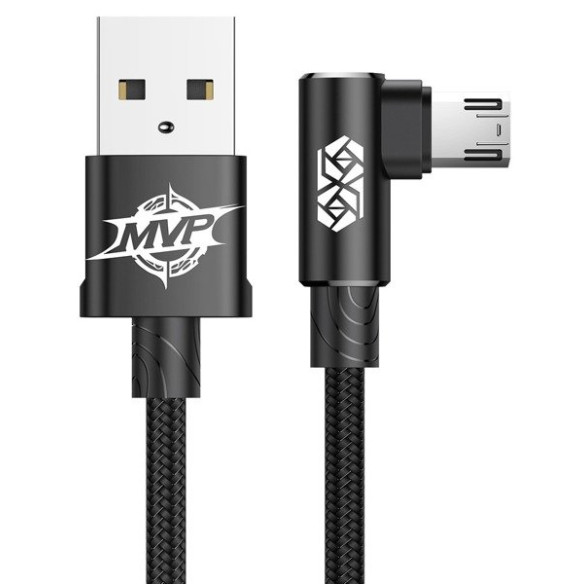 Baseus MVP Elbow |  Wzmocniony kabel kątowy przewód USB - Micro USB dwustronny 1.5A 2M 