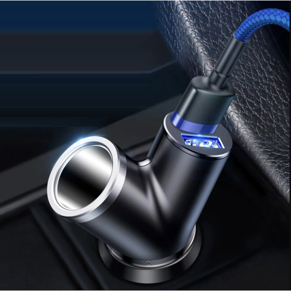 Baseus Y Type | Ładowarka samochodowa 2x USB 3.4A +  gniazdo zapalniczki 40W