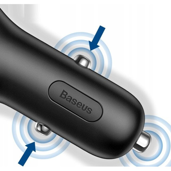 Baseus Y Type | Ładowarka samochodowa 2x USB 3.4A +  gniazdo zapalniczki 40W