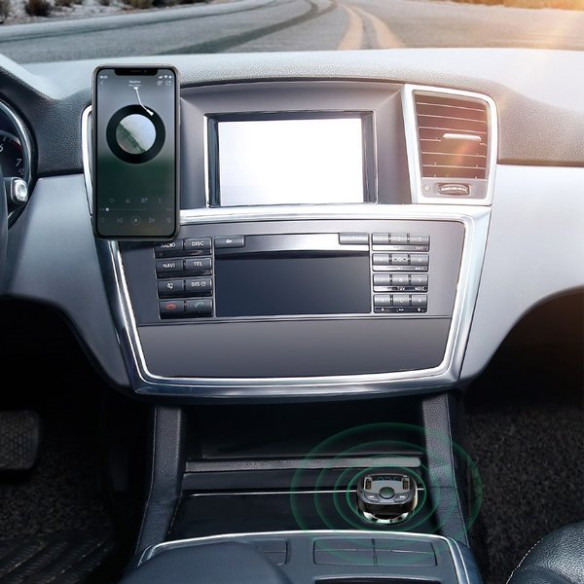 Baseus T typed | Transmiter FM bluetooth MP3 Ładowarka samochodowa 2x USB TF microSD 3.4A  CCMT000001