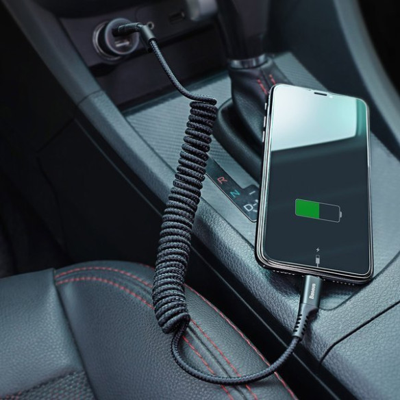 Baseus Fish eye | Sprężynowy kabel USB - Lightning do urządzeń Apple (iPhone, iPad), 2A,  1m