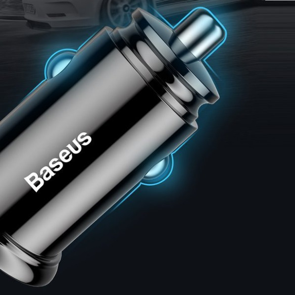 Baseus Circular Plastic | Ładowarka samochodowa USB-A Type-C USB-C PD 30W QC 3.0 SCP 5A