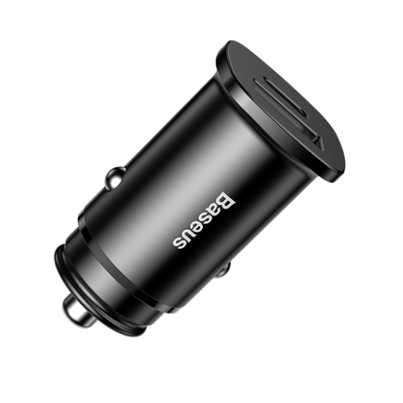 Baseus Square metal A+C 30W | Ładowarka samochodowa USB-A Type-C QC3.0 PD 30W 5A
