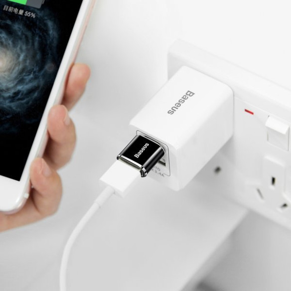 Baseus Mini USB | Adapter przejściówka OTG USB-A / USB-C 2,4A