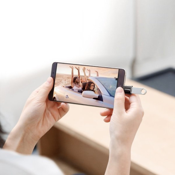 Baseus Mini USB | Adapter przejściówka OTG USB-A / USB-C 2,4A