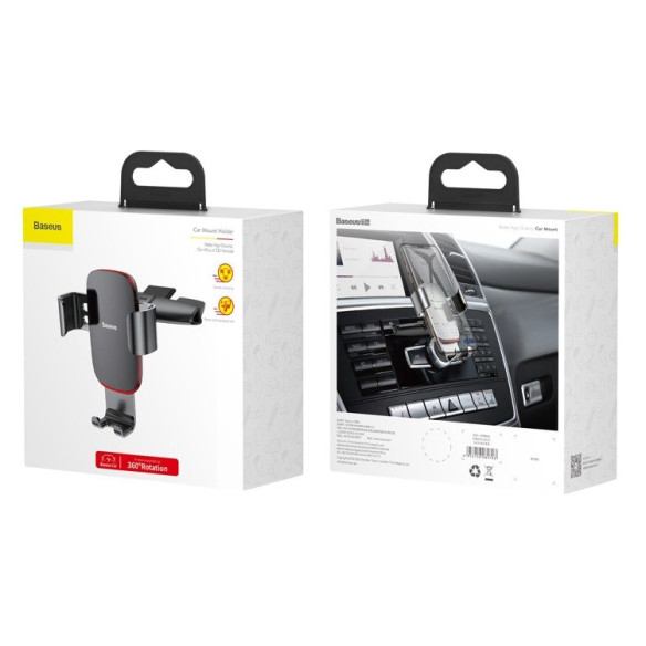 Baseus Metal Age | Uchwyt samochodowy grawitacyjny do slotu CD do telefonu 