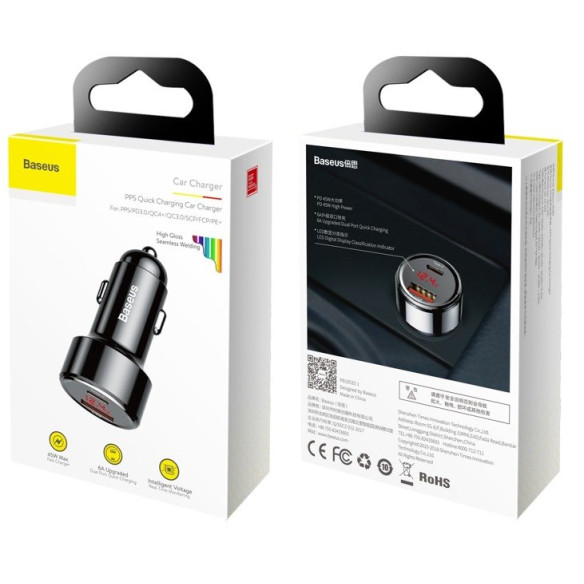 Baseus Magic Series | Ładowarka samochodowa USB USB-C Quick Charge 4.0 Power Delivery 45W