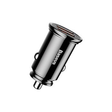 Baseus Circular Plastic A+A 30W |  Ładowarka samochodowa 2x USB Quick Charge 3.0 Huawei SCP 5A LED