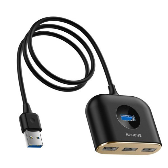 Baseus Square round | HUB adapter rozdzielacz 4w1 USB 3.0 do USB 3.0 x1 + USB 2.0 x3