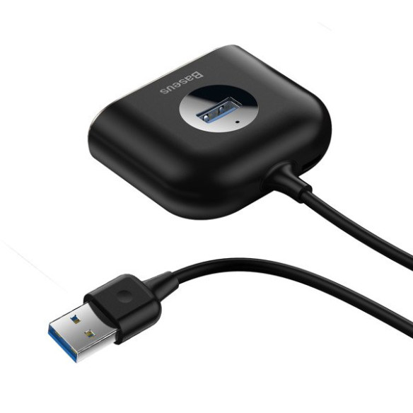 Baseus Square round | HUB adapter rozdzielacz 4w1 USB 3.0 do USB 3.0 x1 + USB 2.0 x3